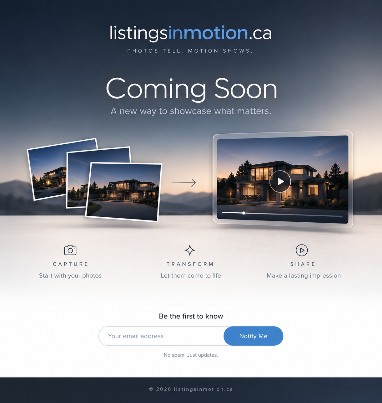 Concept showing photography evolving into motion